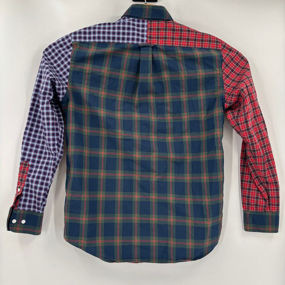 J. McLaughlin Mens Small Blue Red Green Plaid Color Block Long Sleeve Shirt - Picture 5 of 5